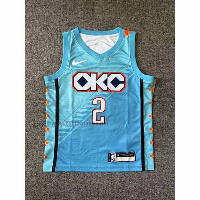 Camiseta Nino Oklahoma City Thunder Shai Gilgeous Alexander NO 2 Ciudad 2018-19 Azul